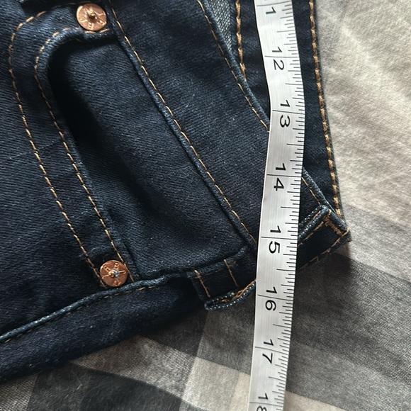 NWOT TRUE RELIGION DARK WASH JOEY SUPER LOW RISE SIZE 28 - Picture 8 of 10